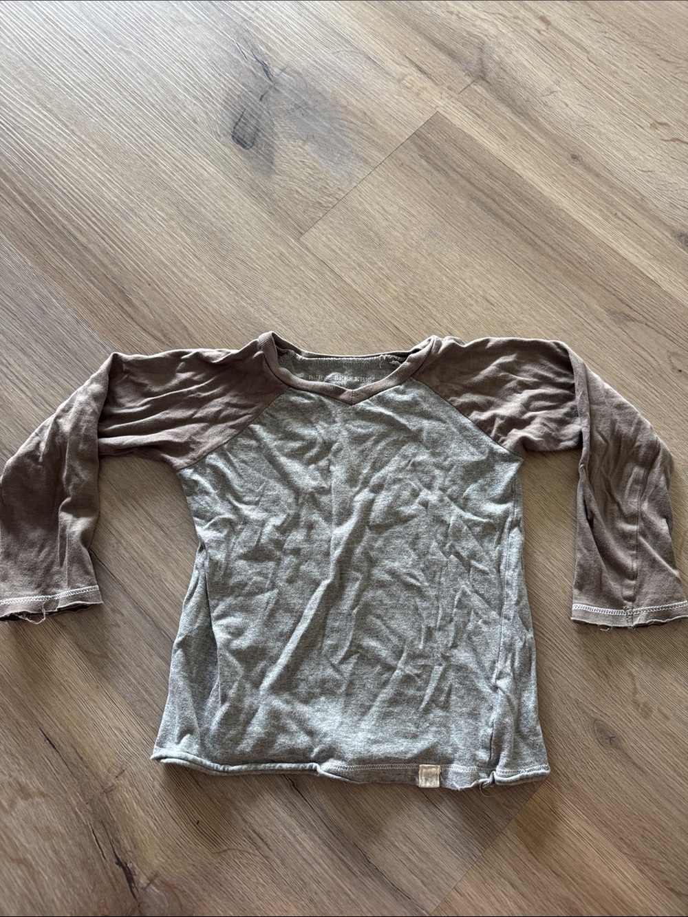 Kids Raglan Long Sleeve Tee in Brown and Gray – Comfortable Everyday Top